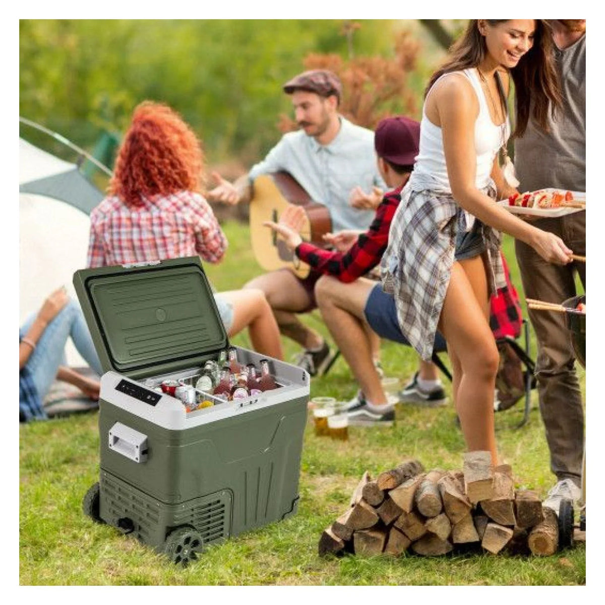 12V Car Refrigerator Portable Fridge - 35L/50L Electric Cooler, Adjustable Temp -4�H~68�H, DC 12/24V & AC 100-240V, for Road Trips, Camping, Food Preservation