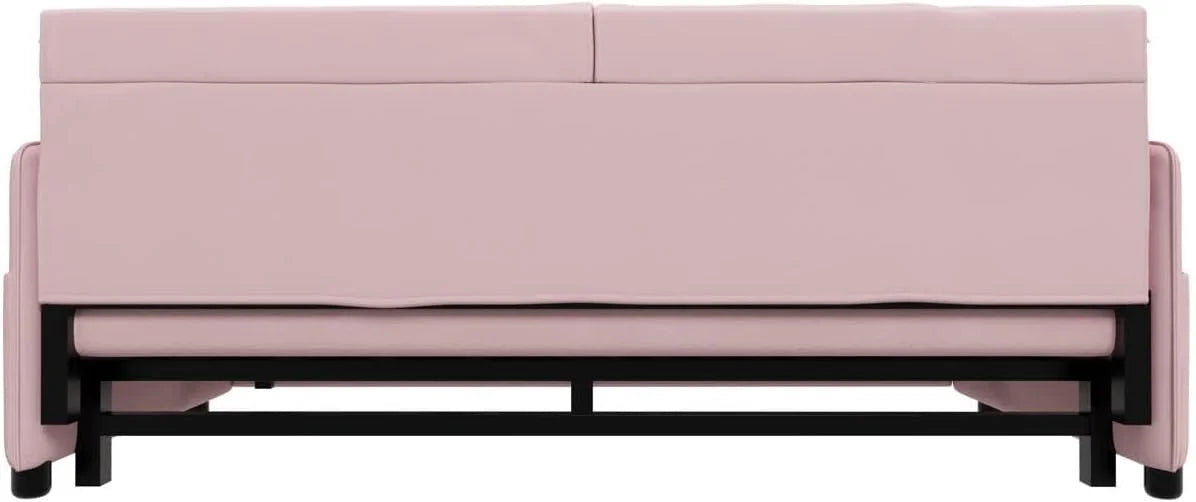 Tabaray 63.8" Futon Sofa Bed Queen Size, Pull Out Bed, 3-in-1 Convertible Sleeper Sofa with Side Pocket, Modern Plush Velvet Futon Couch for Living Room, Small Space, Apartment, Bedroom, Black