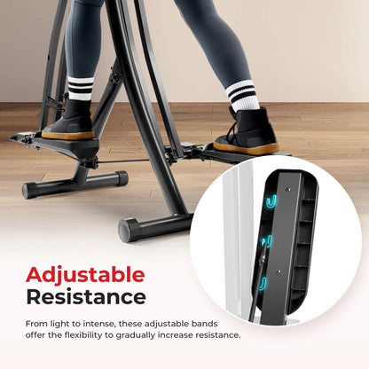 Sunny Health & Fitness Manual Air Walker Elliptical – 30″ Stride, Low Impact, Lightweight, Quiet with Free SunnyFit App