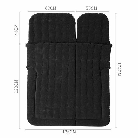 Auto Car Air Mattress Travel Bed PVC Flocking Inflatable Camping Bed with 2 Pillows