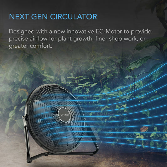 AC Infinity 10-Speed Wireless Remote EC-Motor High-Velocity Wall Mount Floor Fan
