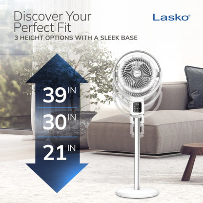 Lasko Whirlwind 7�� 24-Speed Orbital Motion 25ft/s Airflow Remote Control Pedestal Fan, APDC301