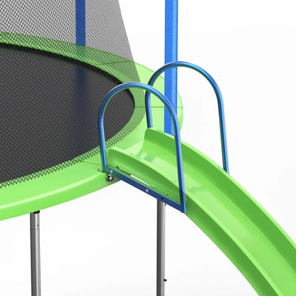 12FT Trampoline with Slide and Swings, Large Outdoor Backyard Trampoline with Basketball Hoop and Ladder for Kids and Adults