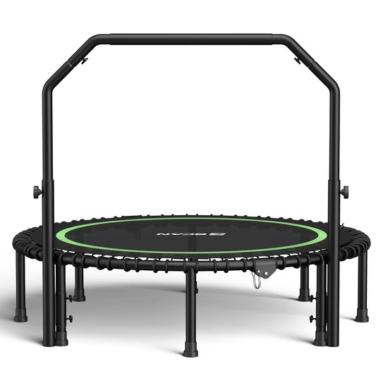 BCAN 450 LBS Foldable Mini Trampoline, 40" Fitness Trampoline with Bungees, Stable & Quiet Exercise Rebounder for Kids/Adults