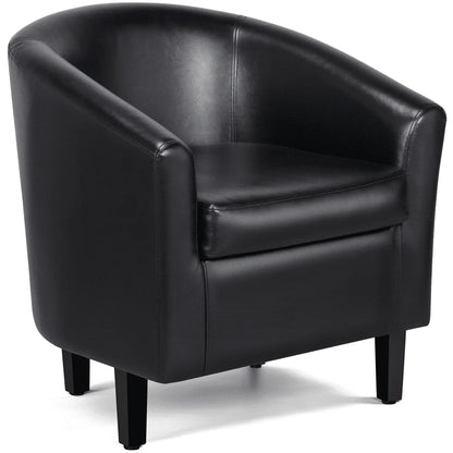 Yaheetech Faux Leather Accent Arm Chair For Living Room, Black