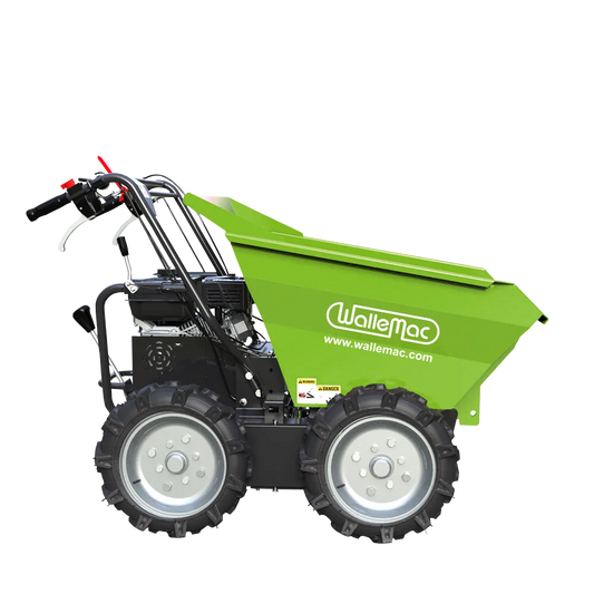Wallemac WD30W Power Wheelbarrow 660lbs Loading Capacity 212cc 6.5HP Gasoline Engine EPA Recoil Start Motorized Utility Dump Cart Mini Wheelbarrow (B&S Engine)