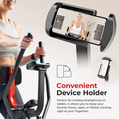 Sunny Health & Fitness Manual Air Walker Elliptical – 30″ Stride, Low Impact, Lightweight, Quiet with Free SunnyFit App