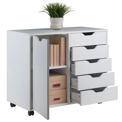 Winsome Halifax 5-Drawer, Side Storage Mobile Cabinet 10630, White Finish