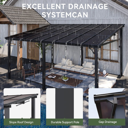 Aoxun 8' x 5' Gazebo for Patio, Gazebo Pergola with Sloped Roof, Grill Gazebo Large Wall-Mounted Heavy Duty Awnings, for Backyard, Deck, Patio