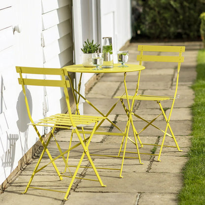 Alin 3 Piece Relaxing Outdoor Furniture Set �?2 Handy Chairs With a Round Table - Yellow