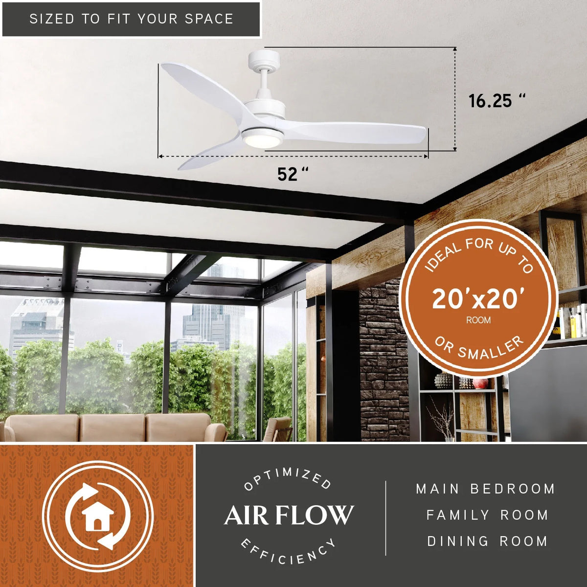 Vaxcel Curtiss Satin Brass Mid-Century Modern MCM Wood Propeller Ceiling Fan with LED Light Kit and Remote