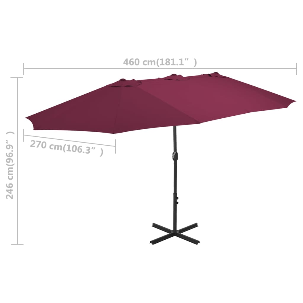vidaXL Garden Parasol Blue Polyester fabric, Aluminum pole and ribs Large