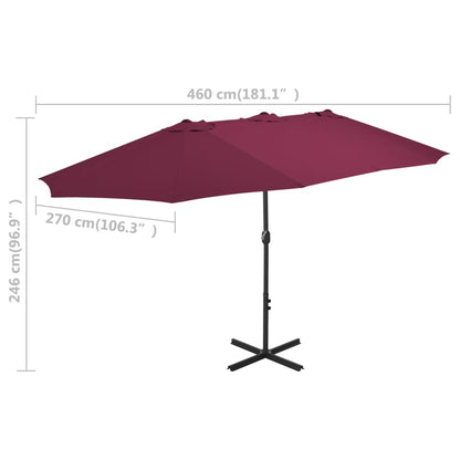 vidaXL Garden Parasol Blue Polyester fabric, Aluminum pole and ribs Large