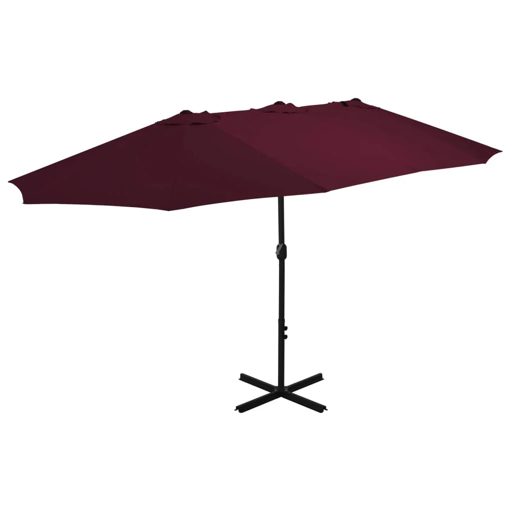 vidaXL Garden Parasol Blue Polyester fabric, Aluminum pole and ribs Large