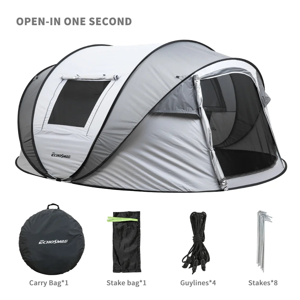 , 4-6 Persons White + Gray Pop-Up Boat Tent, , ,