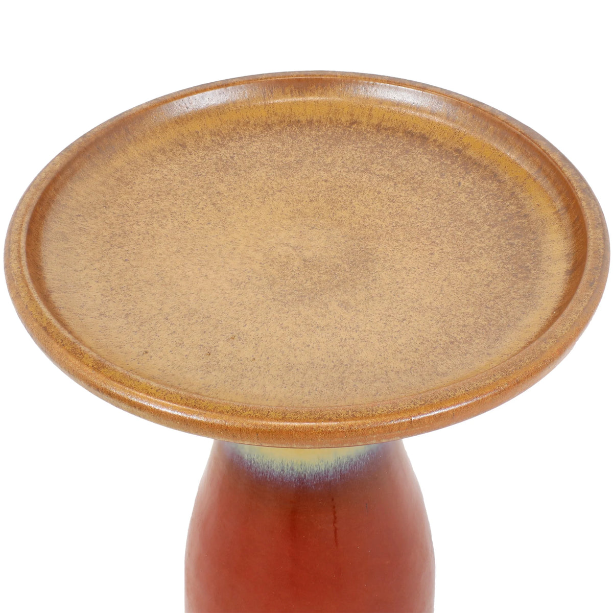 Sunnydaze Freestanding Ceramic Outdoor Bird Bath, Glazed, UV-Resistant Galaxy Blue Finish