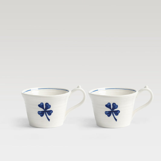 Anouk clover porcelain mug, set of 2