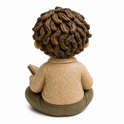 Ceramic Boy Reading Book Figurine