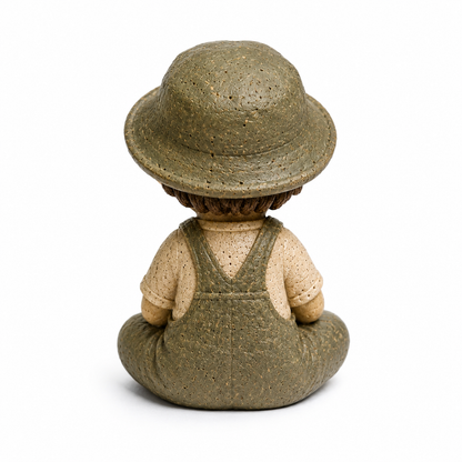 Ceramic Boy in Overalls Figurine
