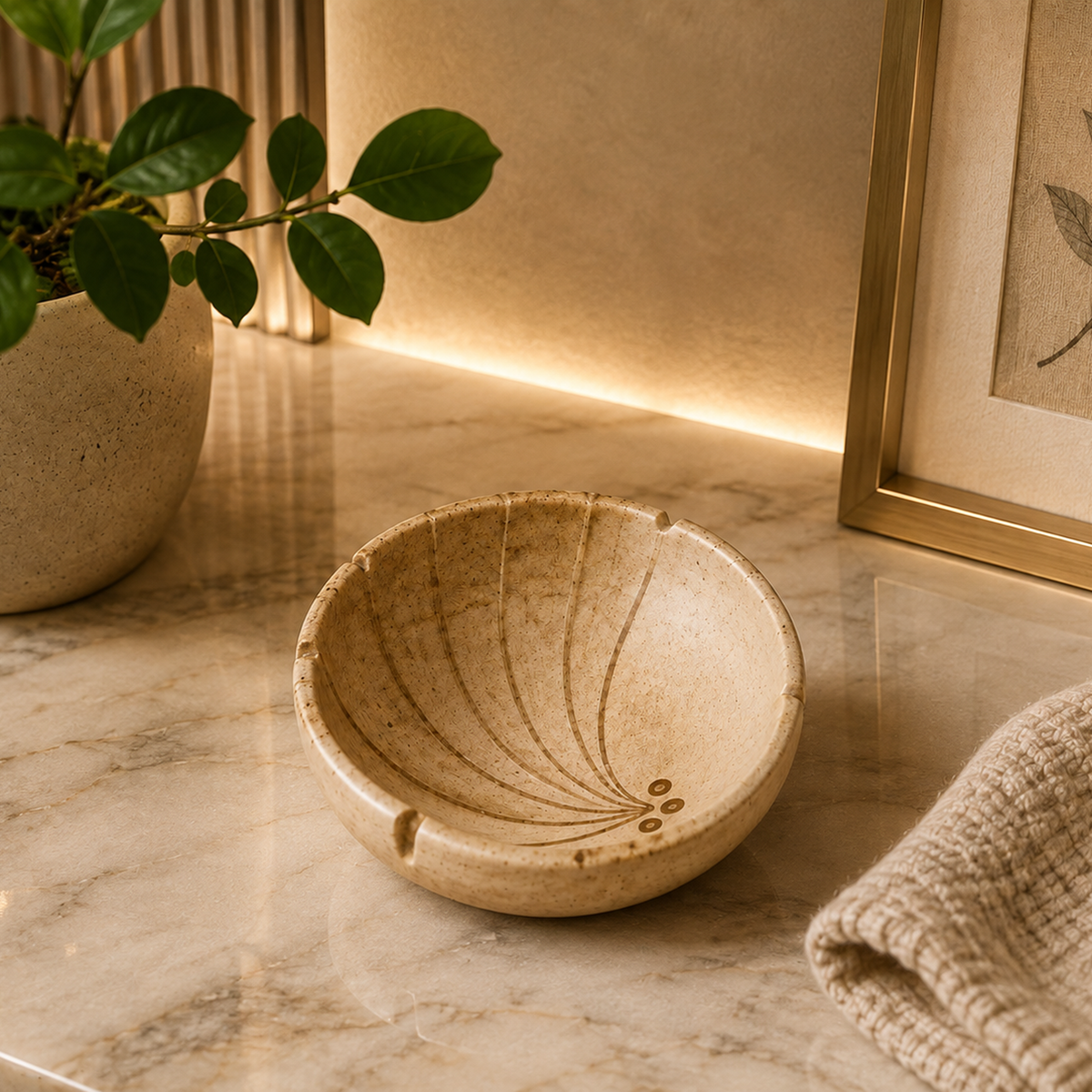 Ceramic Leaf Design Decorative Bowl