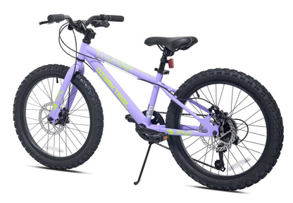 20" Ozark Trail Vibe Mountain Bicycle, 7 Speed, Fits Rider 3'11"-4'4", Purple, Teen, Unisex