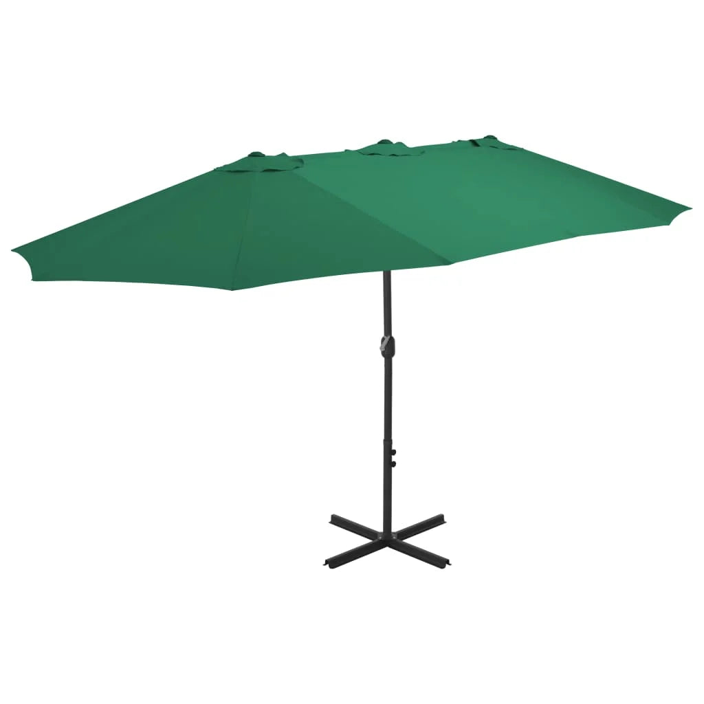 vidaXL Garden Parasol Blue Polyester fabric, Aluminum pole and ribs Large
