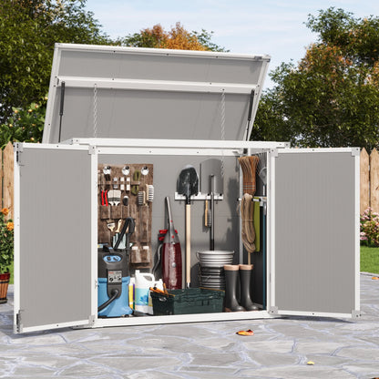 UDPATIO Outdoor Storage Shed 5x3 FT, Resin Garden Shed for Backyard, Patio, Lawn, Grey & White