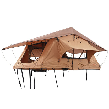 VEVOR Rooftop Tent Hard Shell, Naturnest Rooftop Tent Hardshell for 2-3 Person, Folding Hard Shell Roof Top Tent with Telescopic Ladder Mattress PVC Cover Bag, Waterproof for Jeep SUV Van Truck