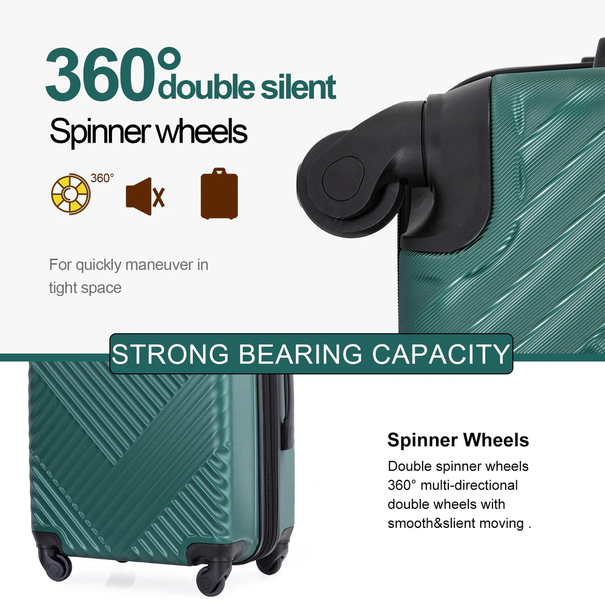 10 Piece Luggage Set Lightweight Suitcase Set with 7PCS Organizer Bags Suitcase with TSA Lock Spinner Wheels(Black)