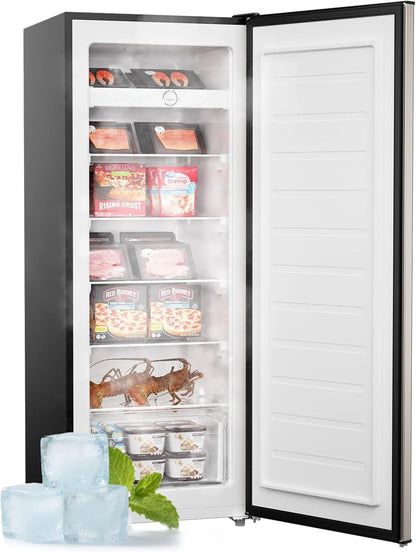 Upstreman 7.0 Cu.Ft Upright Freezer Convertible Fridge/Freezer, Garage Ready Deep Freezer with Reversible Door, UP70 White