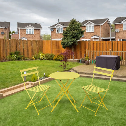 Alin 3 Piece Relaxing Outdoor Furniture Set �?2 Handy Chairs With a Round Table - Yellow