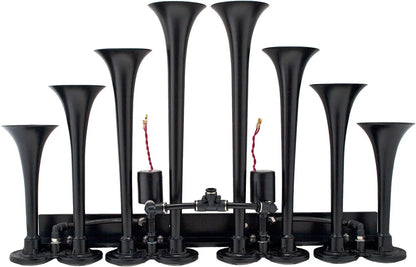 Vixen Horns OCTOPOD Train Horn Kit for Trucks/Car/Semi. Complete Onboard System- 200psi Air Compressor, 3 Gallon Tank, 8 Trumpets. Super Loud dB. Fits Vehicles like Pickup/Jeep/RV 12v VXO8330/8124XC