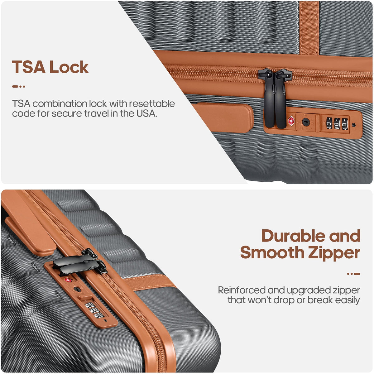 UKEIN Luggage Sets 3 Piece, Carry On Luggage with Wheels, 20 Inch Hardshell Suitcase with TSA Lock, 100% PC Carry On Suitcases Airline Approved With Travel Backpack for Men Women