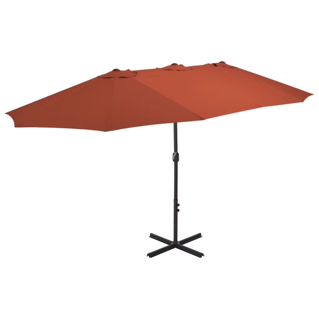 vidaXL Garden Parasol Blue Polyester fabric, Aluminum pole and ribs Large