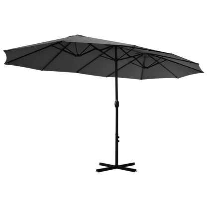 vidaXL Garden Parasol Blue Polyester fabric, Aluminum pole and ribs Large