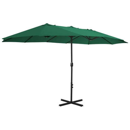 vidaXL Garden Parasol Blue Polyester fabric, Aluminum pole and ribs Large
