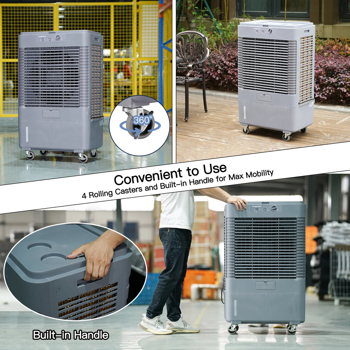 YougetTech 37'' Portable 3000CFM Evaporative Air Cooler