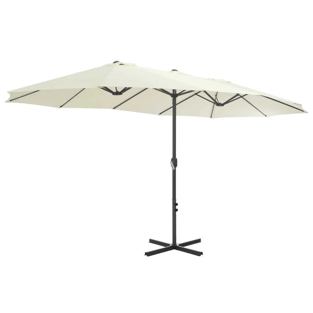 vidaXL Garden Parasol Blue Polyester fabric, Aluminum pole and ribs Large