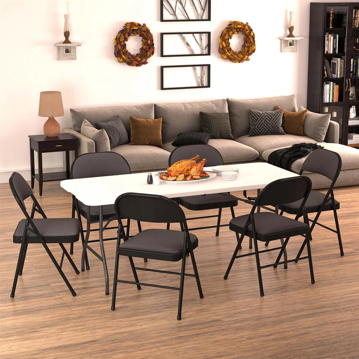 Cosco 6 Foot Folding Table In White Speckle