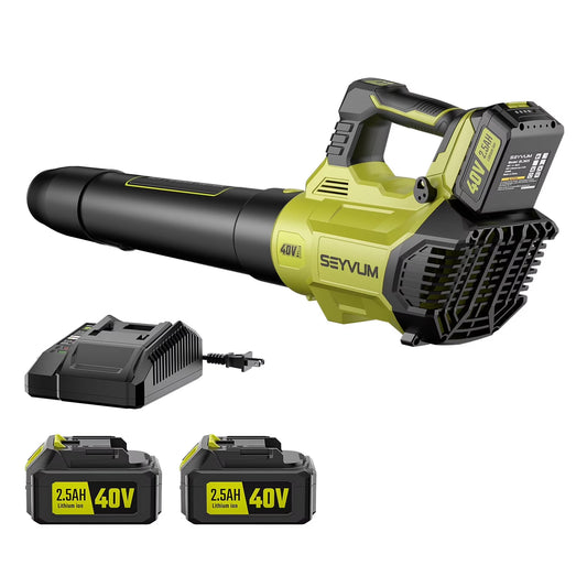 40V Leaf Blower - 650CFM Leaf Blower Cordless with 2 X 5.0Ah Battery & Charger, 4-Speed Electric Leaf Blower, Battery Powered Leaf Blower for Snow Blowing & Yard
