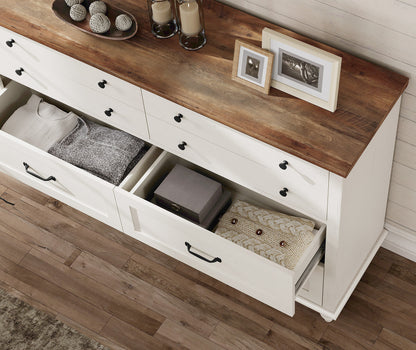 White 8 Drawer Dresser for Bedroom, Wooden Chest of Drawers for Living Room