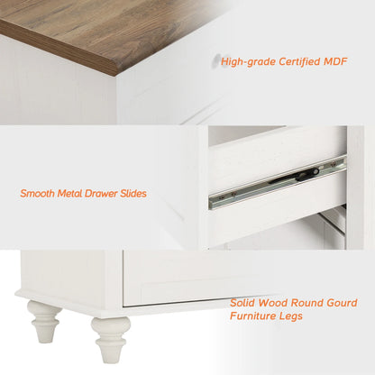 White 8 Drawer Dresser for Bedroom, Wooden Chest of Drawers for Living Room
