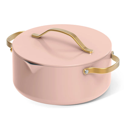 Beautiful 12pc Ceramic Non-Stick Cookware Set with Strainer Lids, White Icing by Drew Barrymore