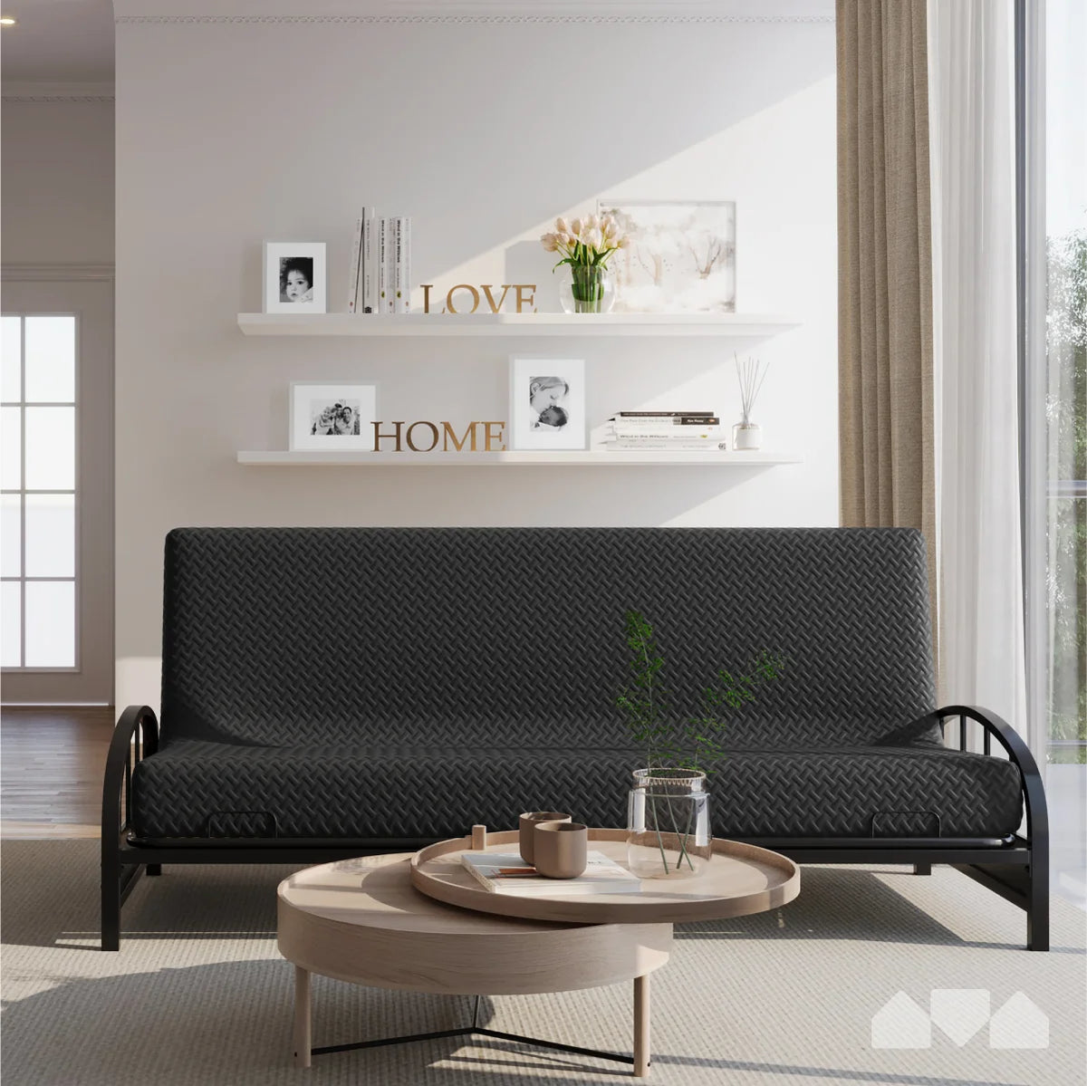 Milliard Memory Foam Futon Mattress - Full Size (Frame Not Included) (Black), 71"52"x6"