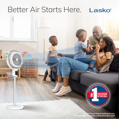 Lasko Whirlwind 7�� 24-Speed Orbital Motion 25ft/s Airflow Remote Control Pedestal Fan, APDC301