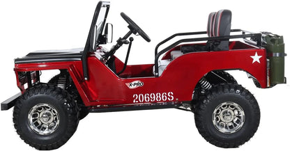 X-Pro 125cc Jeep Go Kart, 3-Speed Semi-Automatic Transmission w/Reverse, Big 18" Aluminum Rim Wheels