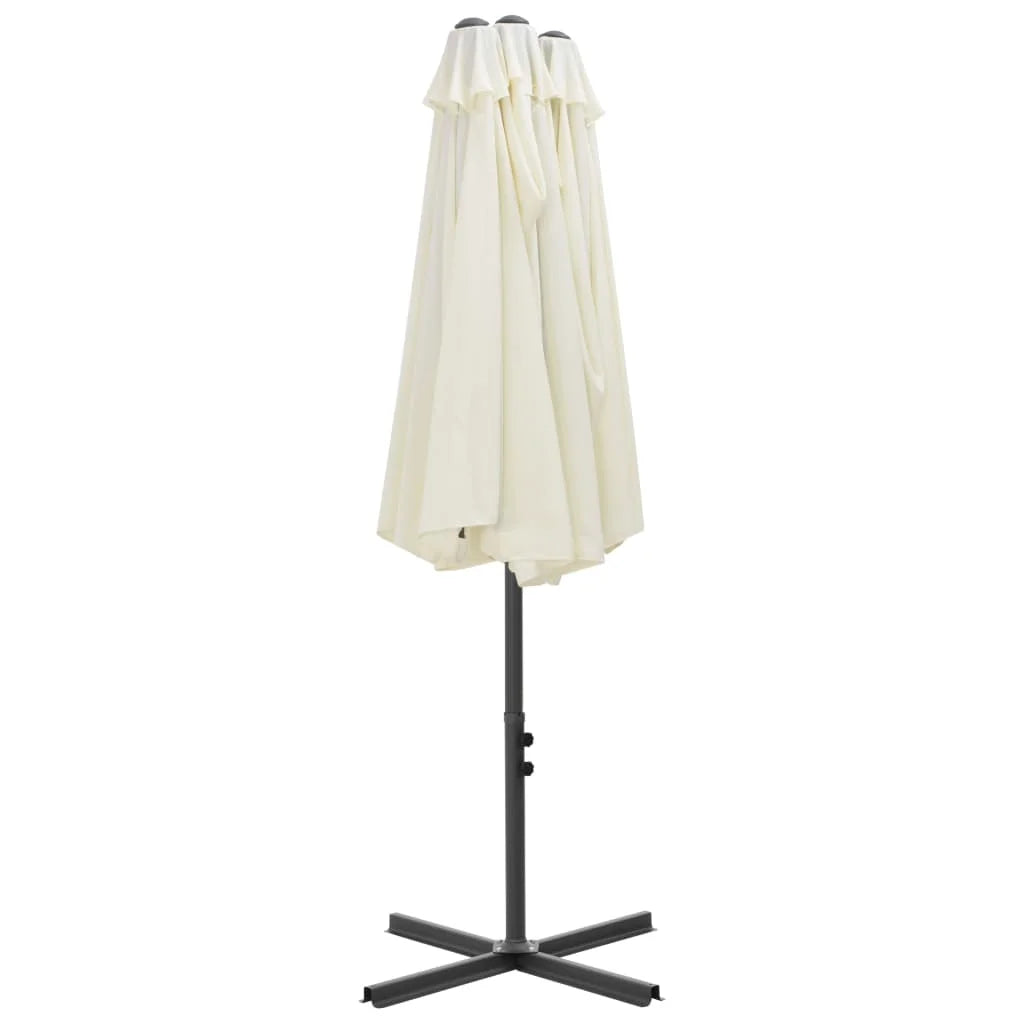 vidaXL Garden Parasol Blue Polyester fabric, Aluminum pole and ribs Large