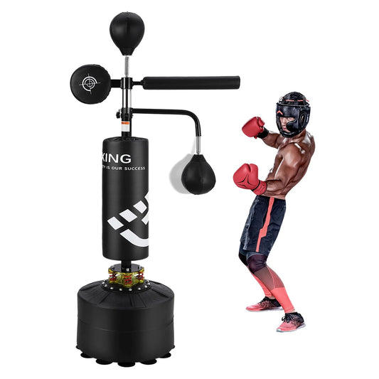Yeshouse 5-in-1 Freestanding Punching Bag with Stand �?Adjustable Height Boxing Bag for Adults & Kids, Reflex Bar, Speed Bags, Hitting Target, Heavy Kickboxing Bag