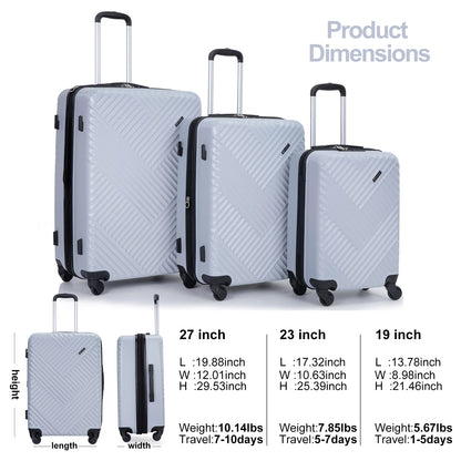 10 Piece Luggage Set Lightweight Suitcase Set with 7PCS Organizer Bags Suitcase with TSA Lock Spinner Wheels(Black)