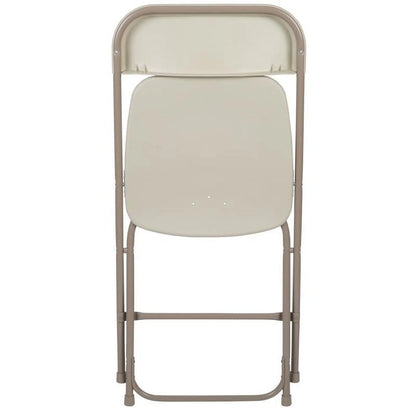 (50 PACK) 650 Lbs Weight Capacity Commercial Quality Beige Stackable Plastic Folding Chair - Heavy Duty Plastic Folding Chairs